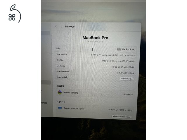 Macbook Pro 2019 16” i9 / 16GB / 1TB / Radeon Pro 5500M