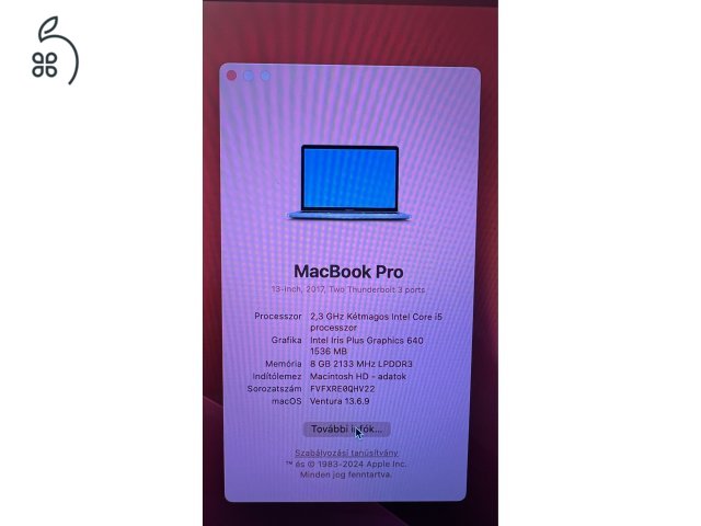 Hibátlan MacBook Pro 13.3