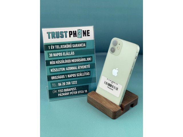 !! 1 ÉV GARANCIA !! iPhone 12 Mini Green 64 GB – BM20577 – 100% AKKU