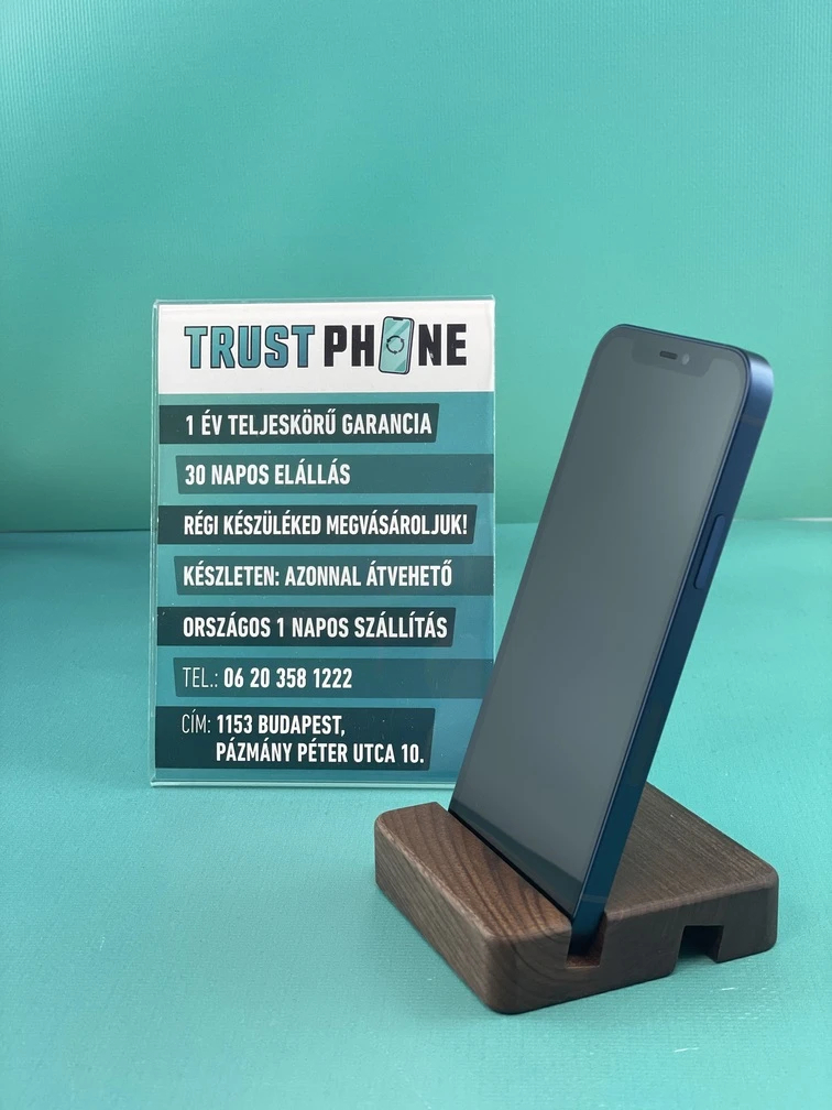 !! 1 ÉV GARANCIA !! iPhone 12 Mini Blue 128 GB – TRU066 – 100% AKKU