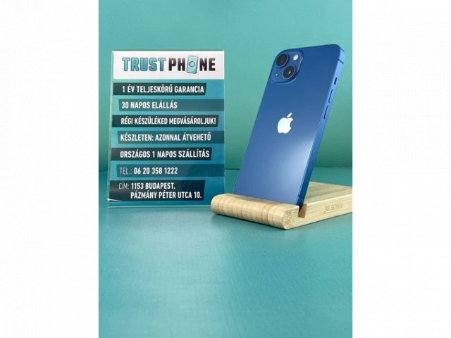 !! 1 ÉV GARANCIA !! iPhone 13 Blue 128 GB – TRU082 – 100% AKKU