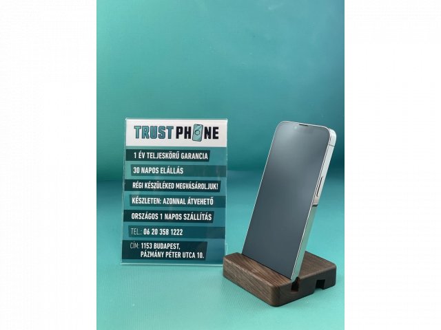 !! 1 ÉV GARANCIA !! iPhone 13 Pro Max Silver 256 GB – TRU083 – 100% AKKU