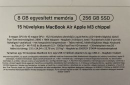 BONTATLAN 3 ÉV GYÁRI GARANCIÁVAL MacBook Air 15