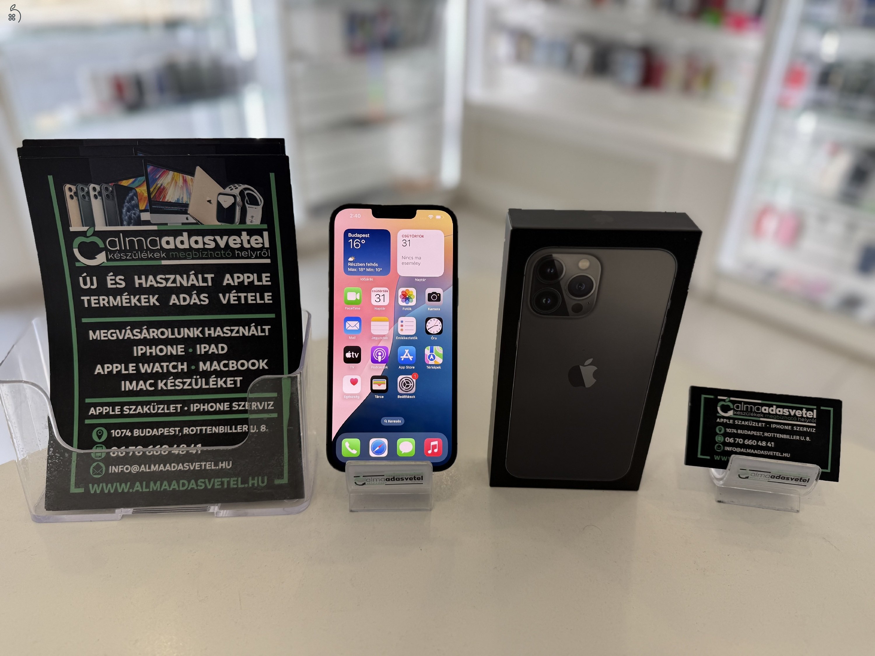 iPhone 13 Pro Max 128GB Független Mint Az Új/1-3 hónap gar./p3771/