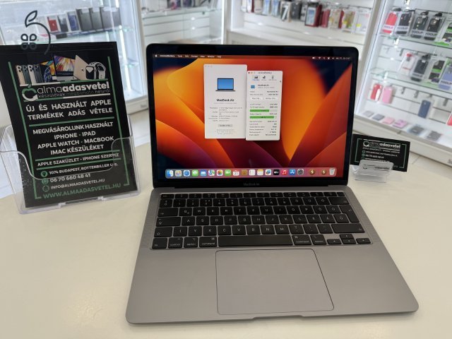 MacBook Air 2020 Újszerű/8GB/256ssd/1-3 hónap gar./Akku 89%/p3774/