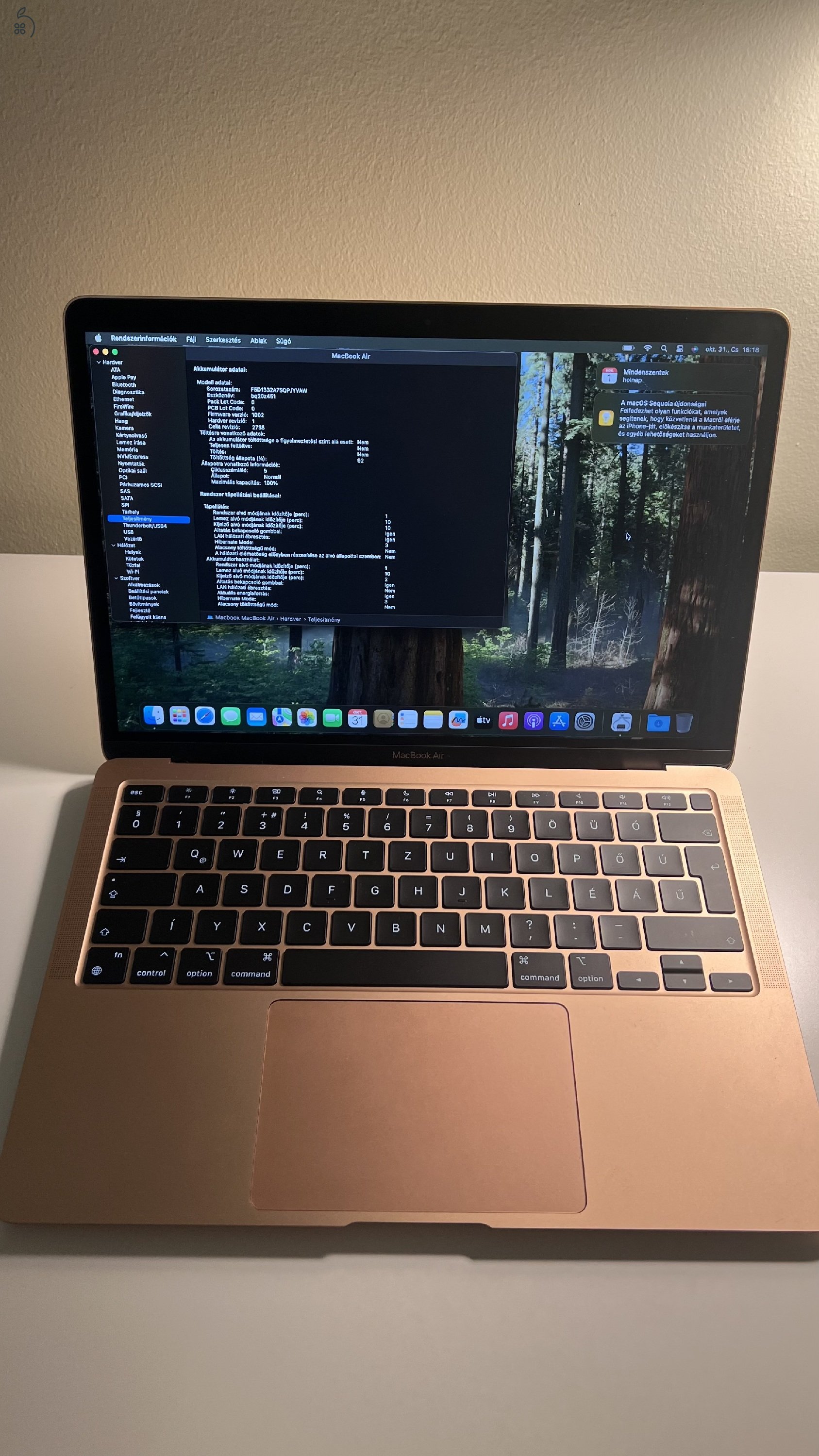 MacBook Air M1 Makulátlan 8GB/256SSD/100% AKKU