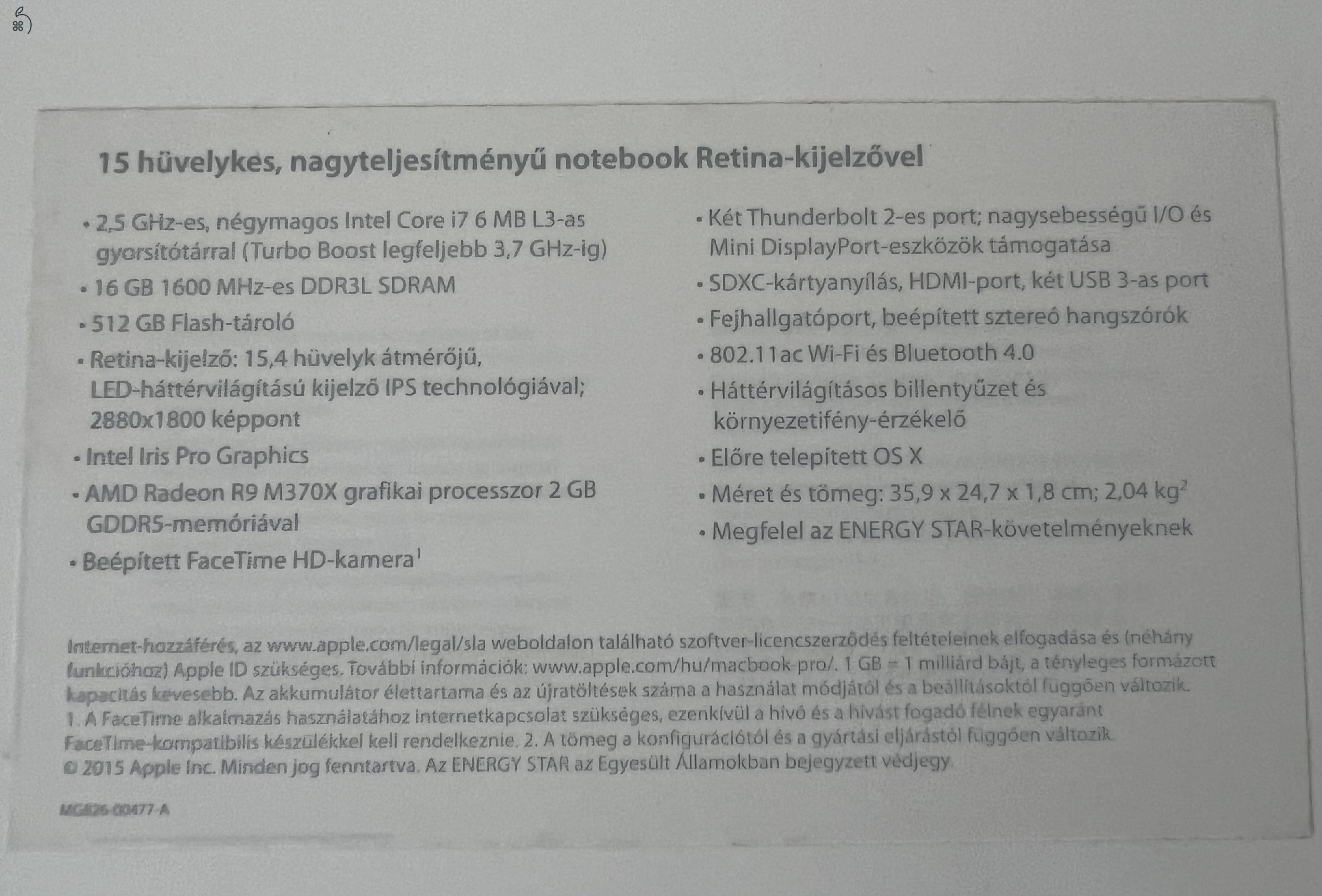 MacBook Pro 2015 közepe