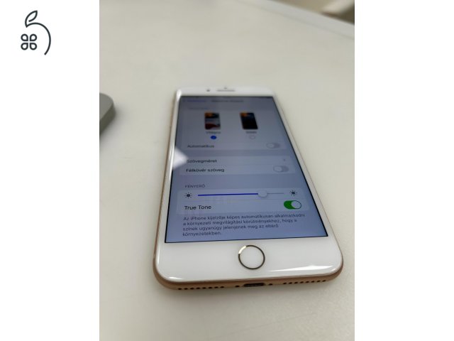 Nagyon szép iPhone 8 Plus 256GB Gold Független 100%-os akku 3 Hó Bolti Gar!