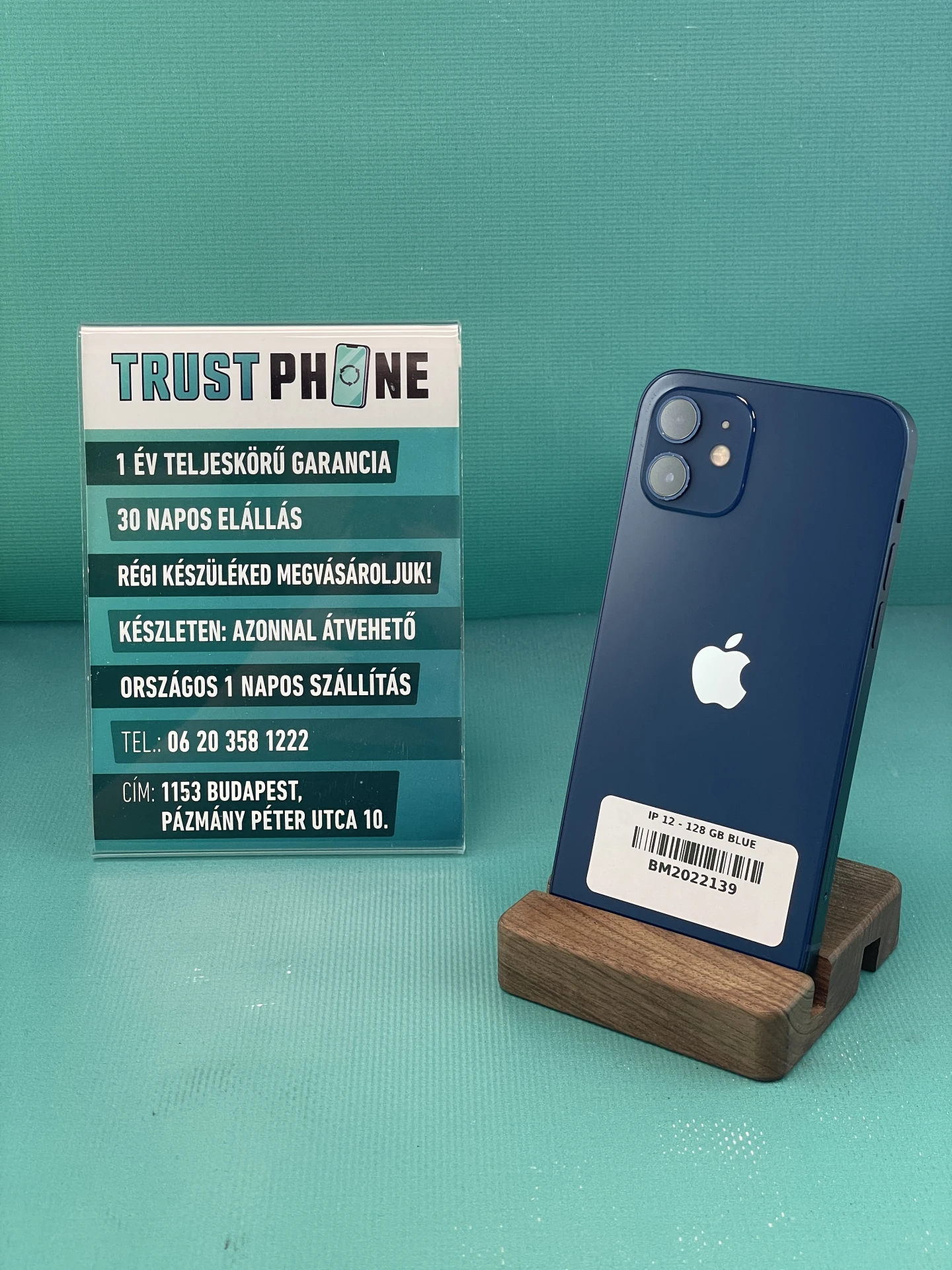 !! 1 ÉV GARANCIA !! iPhone 12 Blue 128 GB – BM2022139 – 100% AKKU