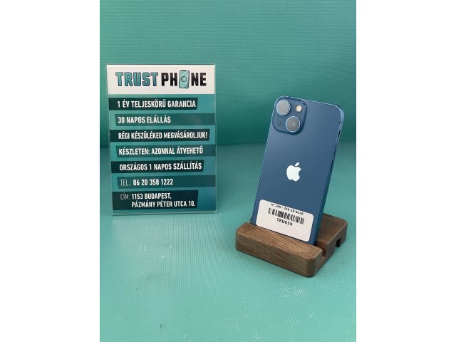 !! 1 ÉV GARANCIA !! iPhone 13 Mini Blue 256 GB – TRU059 – 100% AKKU