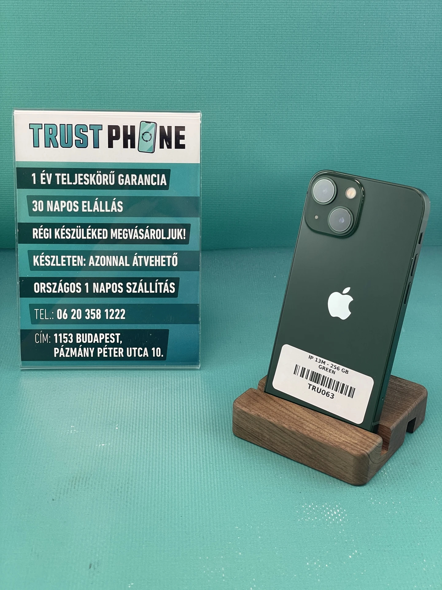 !! 1 ÉV GARANCIA !! iPhone 13 Mini Green 256 GB – TRU063 – 90% AKKU