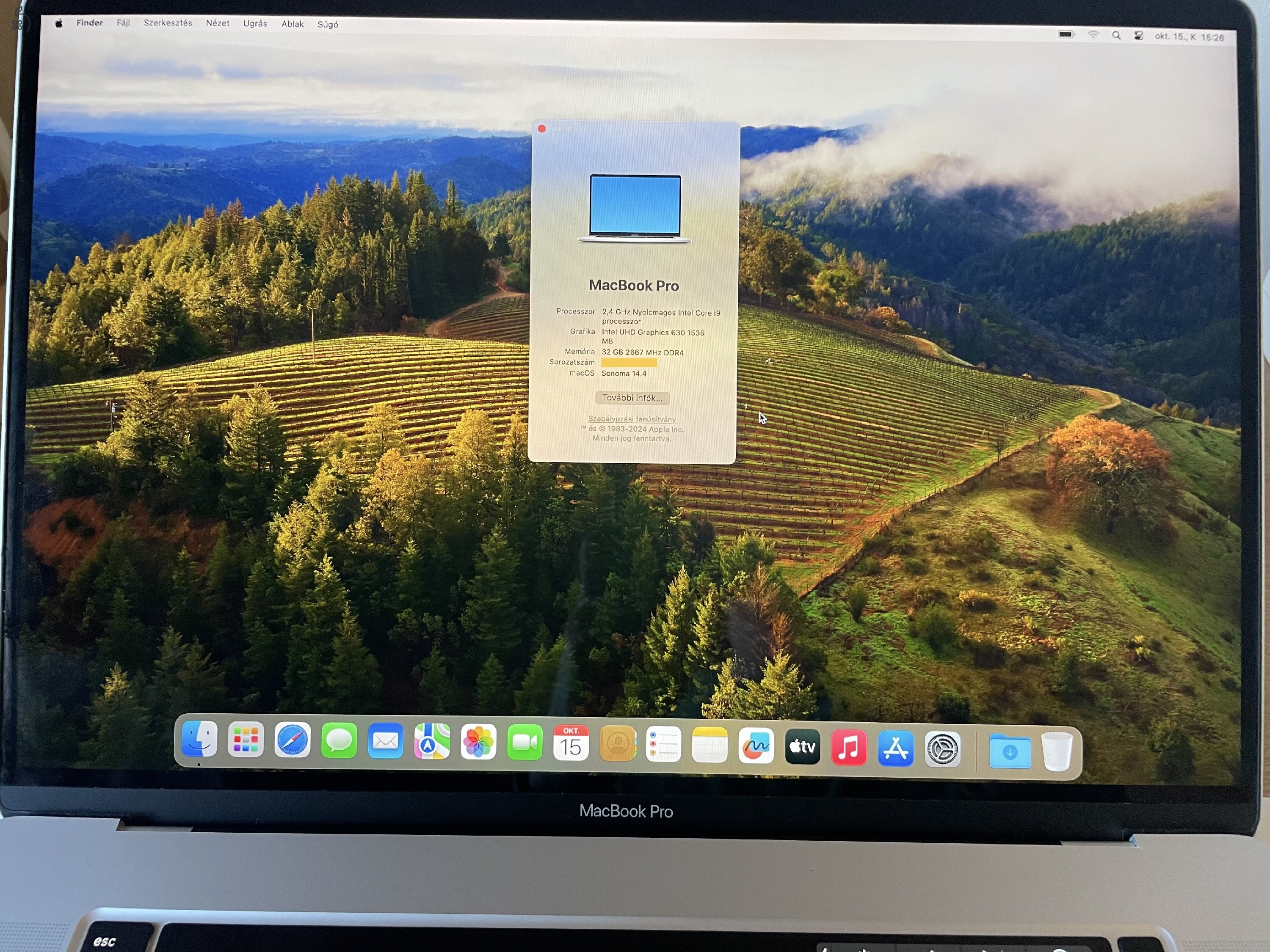 MacBook Pro 16’ 2019 - 2,4 GHZ Nyolcmagos Intel Core i9, 32 GB RAM, 1TB, Angol