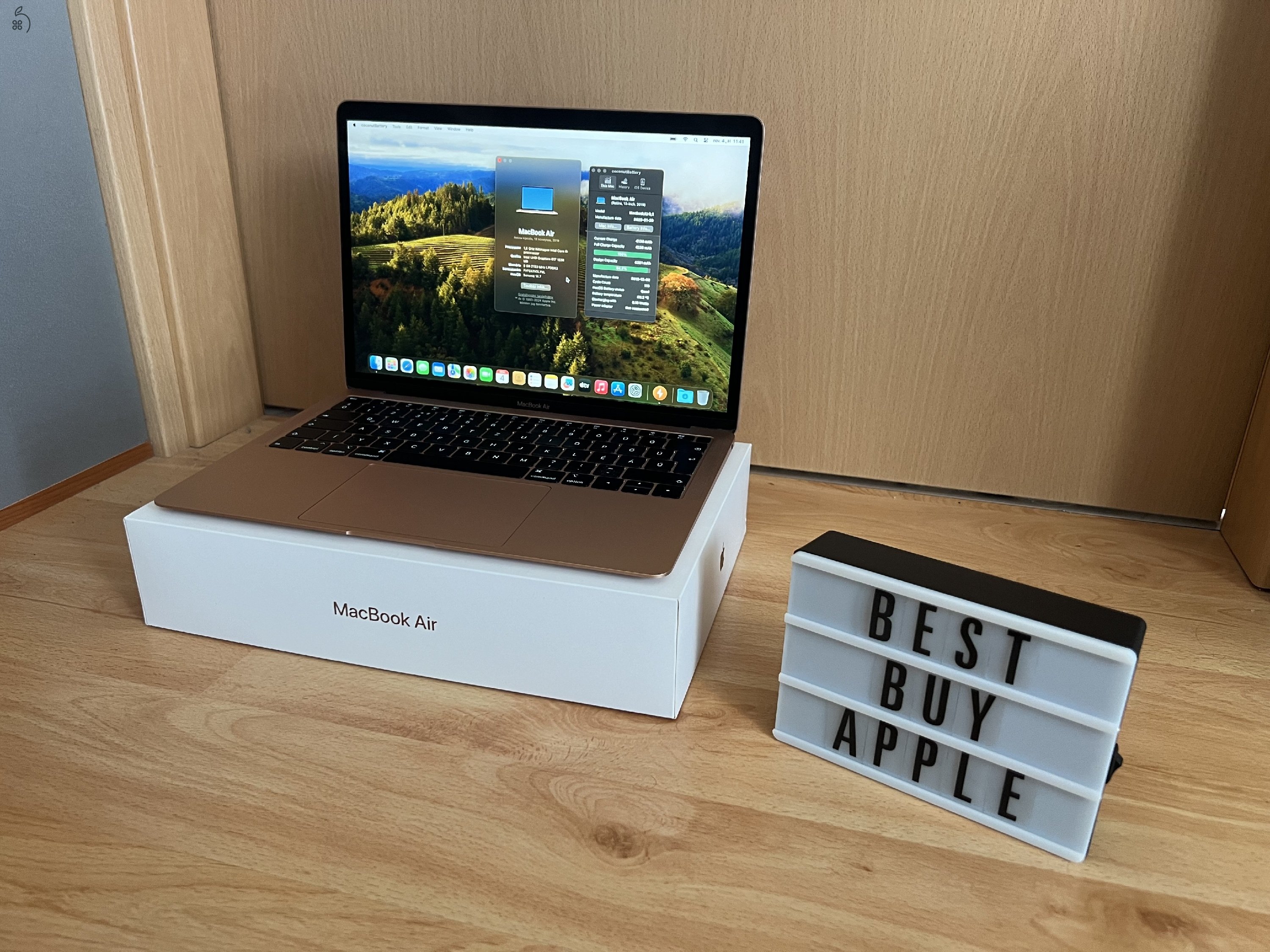 2019 Retina MacBook Air 13 / i5 1.6GHz / 8GB / 128GB SSD / Magyar / Gold