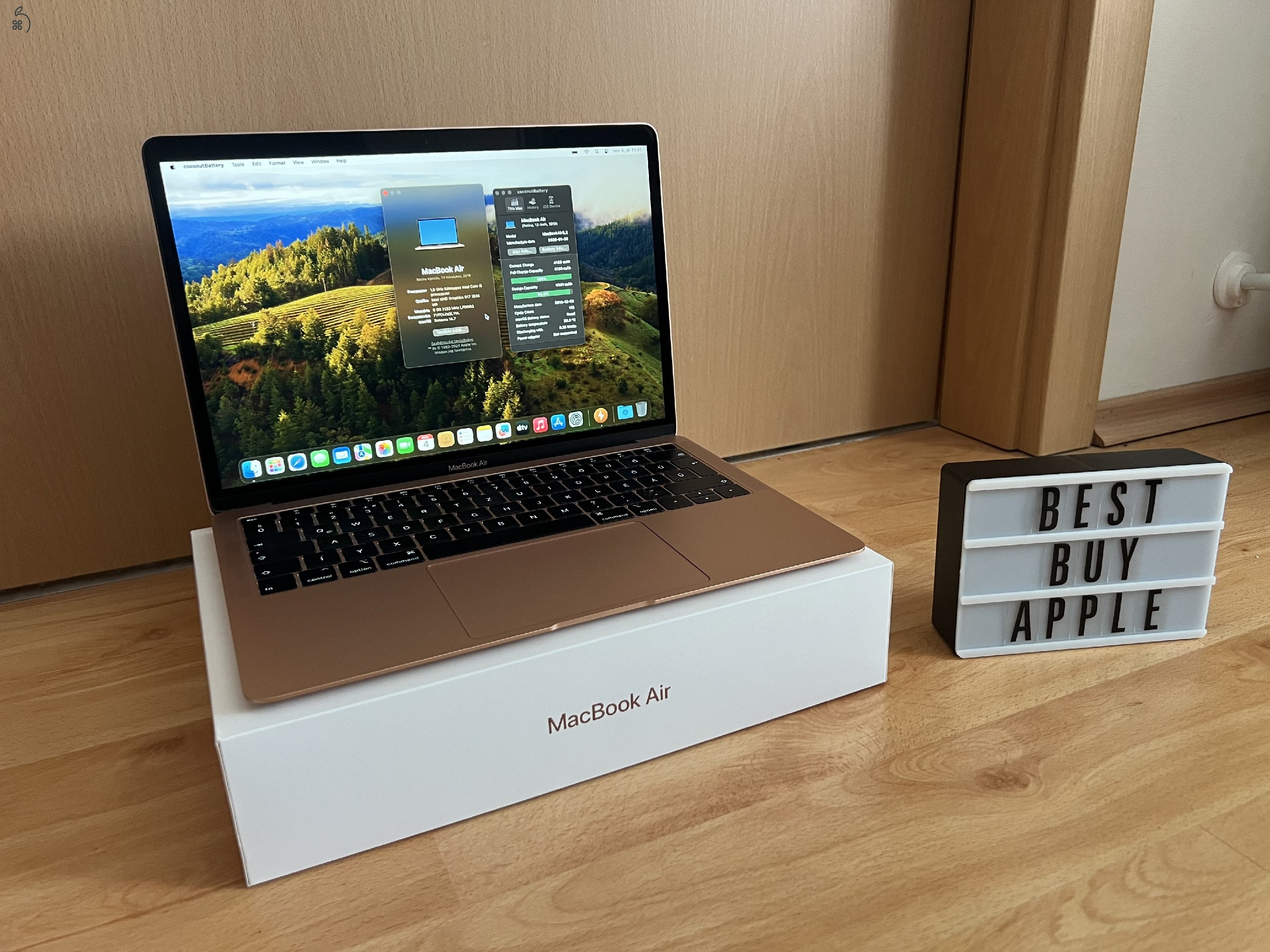 2019 Retina MacBook Air 13 / i5 1.6GHz / 8GB / 128GB SSD / Magyar / Gold