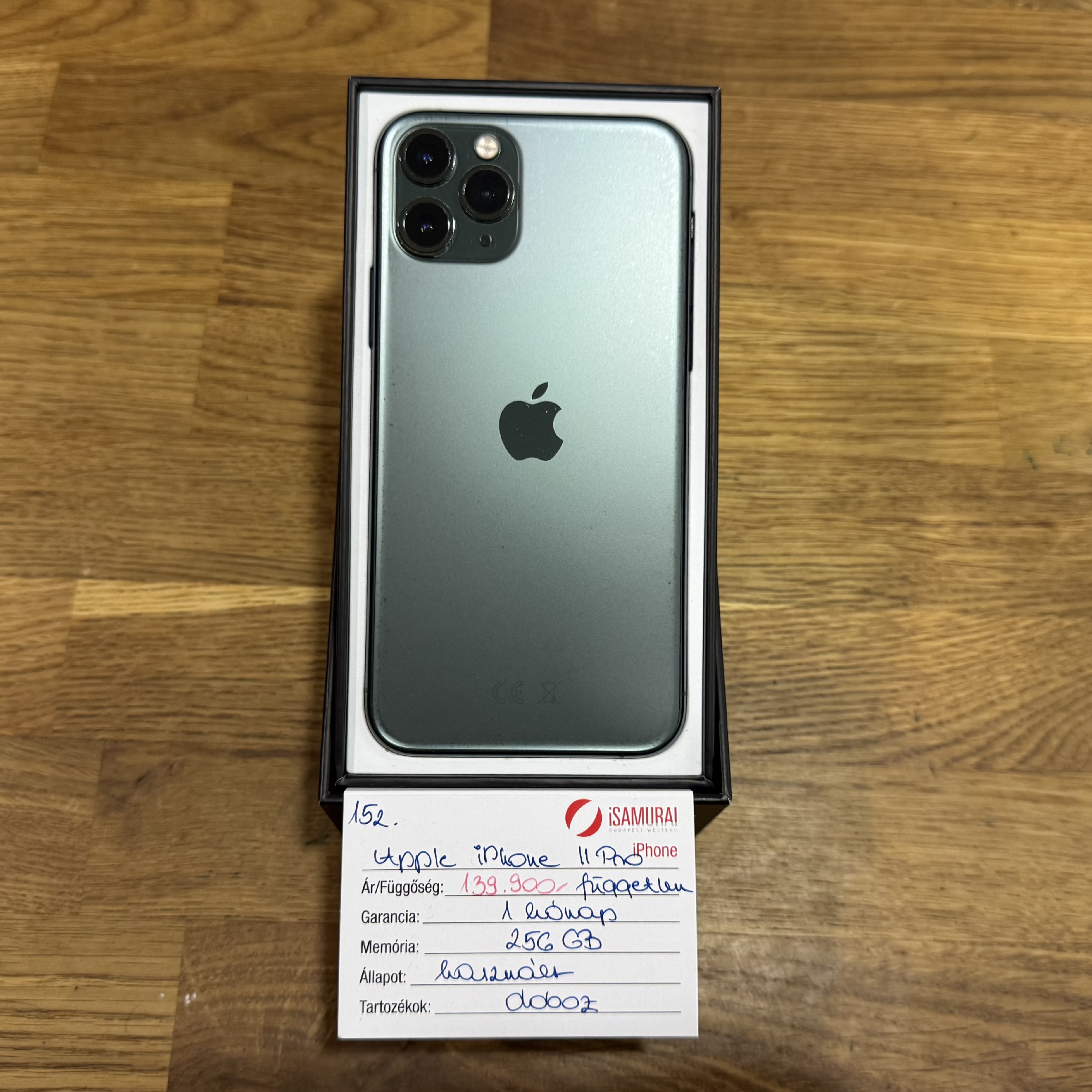 152. Apple iPhone 11 Pro - 256 GB - Midnight Green - Független