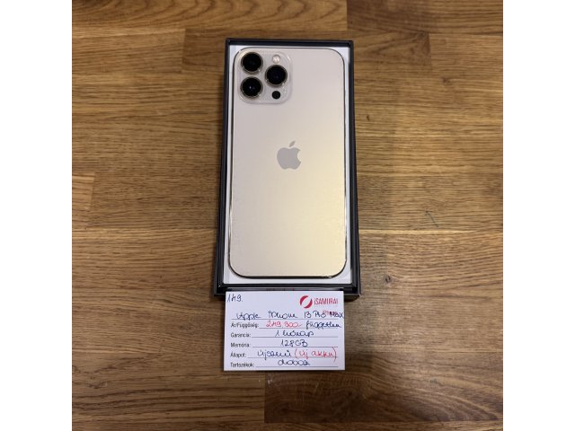 149. Apple iPhone 13 Pro Max - 128 GB - Gold - Független - ÚJ AKKU