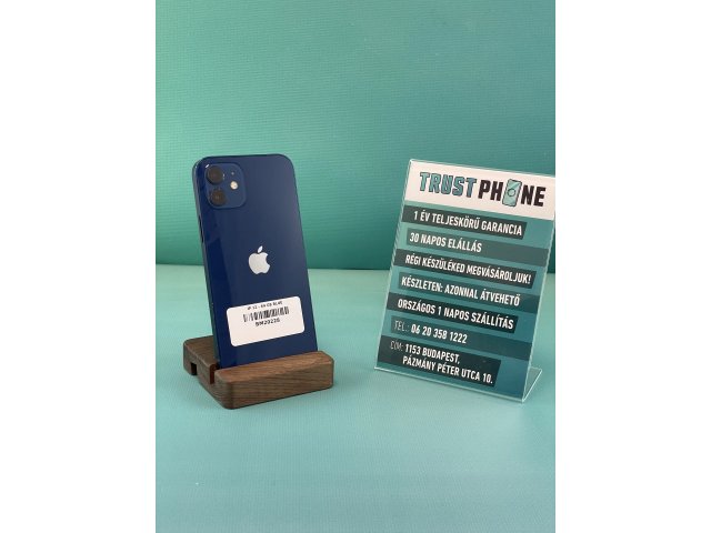 !! 1 ÉV GARANCIA !! iPhone 12 Blue 64 GB – BM20228 – 100% AKKU