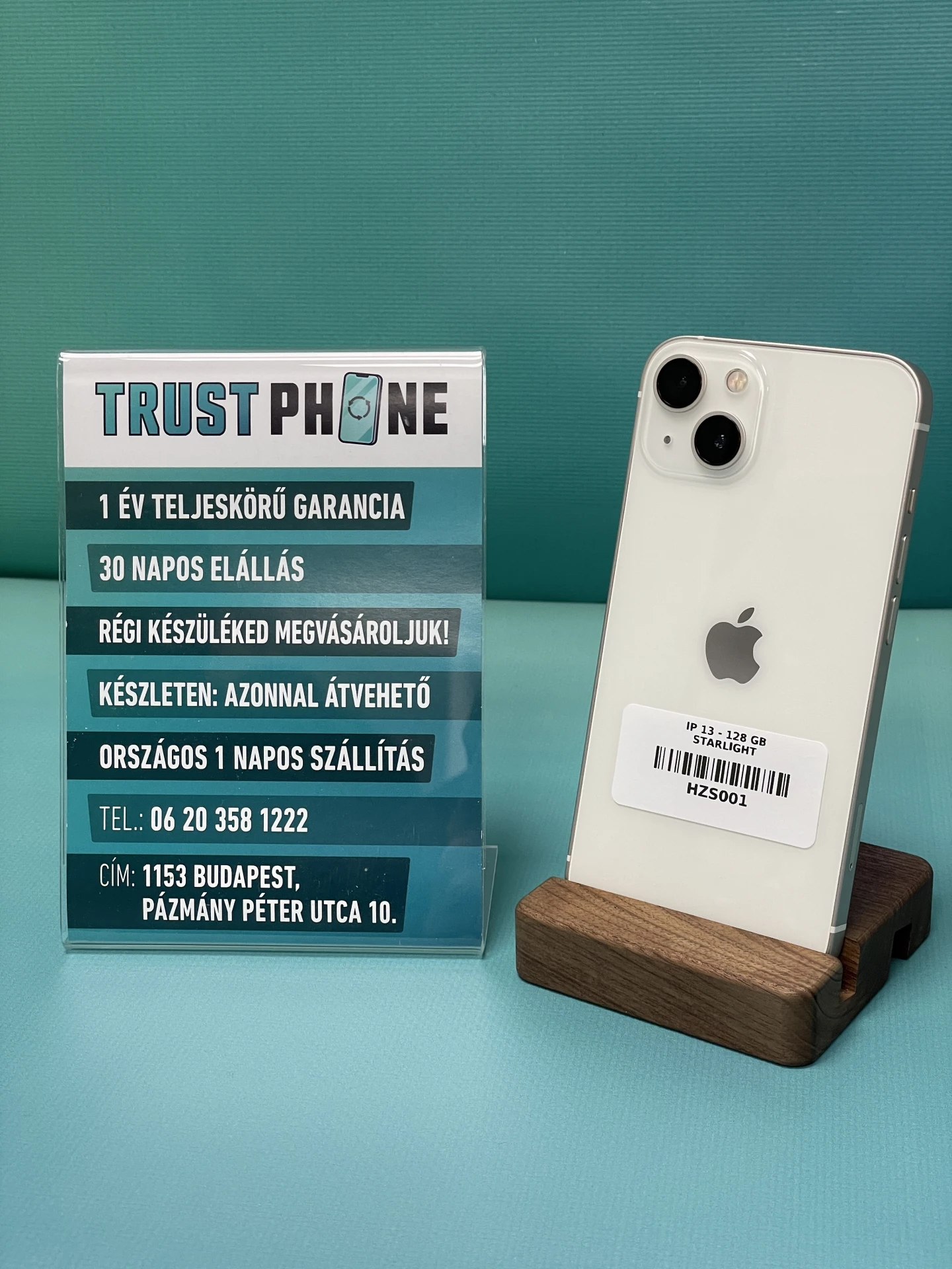 !! 1 ÉV GARANCIA !! iPhone 13 Starlight 128 GB – HZS001 – 100% AKKU