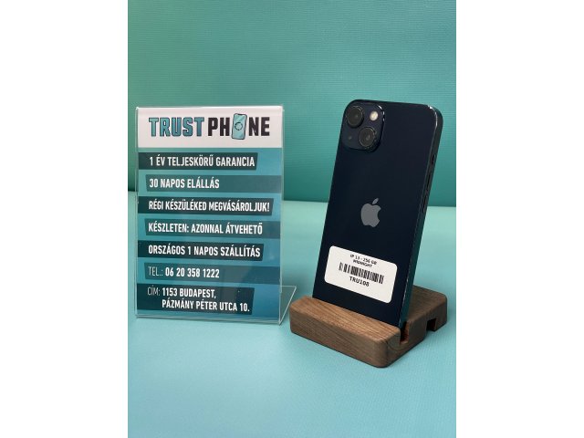 !! 1 ÉV GARANCIA !! iPhone 13 Midnight 256 GB – TRU108 – 100% AKKU