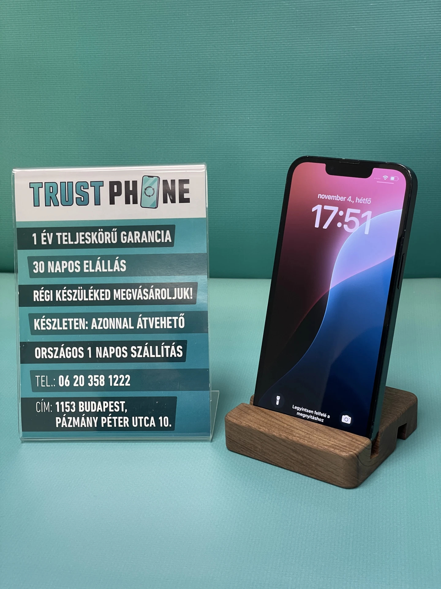 !! 1 ÉV GARANCIA !! iPhone 13 Midnight 256 GB – TRU108 – 100% AKKU