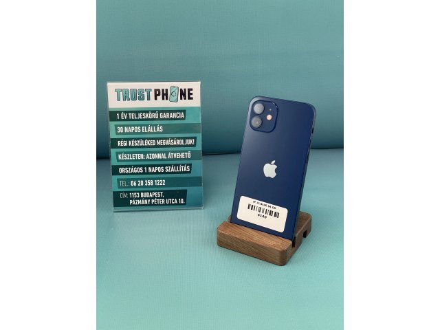 !! 1 ÉV GARANCIA !! iPhone 12 Blue 64 GB – 4140 – 100% AKKU