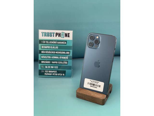 !! 1 ÉV GARANCIA !! ! AKCIÓ ! iPhone 12 Pro Max Pacific Blue 128 GB – BM20565 – 100% AKKU