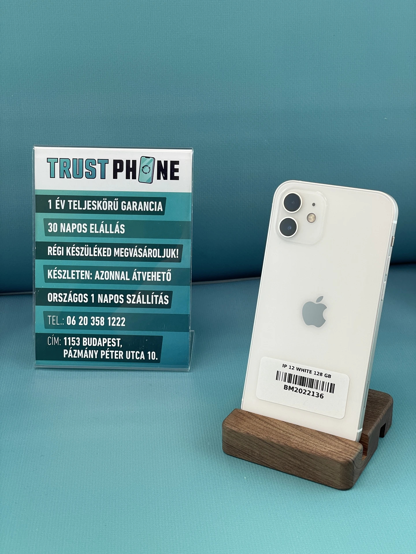 !! 1 ÉV GARANCIA !! iPhone 12 White 128 GB – BM2022136 – 100% AKKU