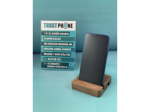 !! 1 ÉV GARANCIA !! iPhone 12 Mini Blue 64 GB – TRU020 – 100% AKKU