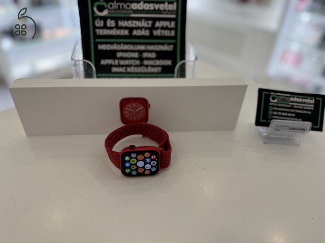 Apple Watch 8 44mm Red Újszerű/1-3 hónap gar./Akku 94%/p3795