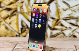 iPhone 14 Pro Max 256 GB Gold szép állapotú - 12 HÓ GARANCIA