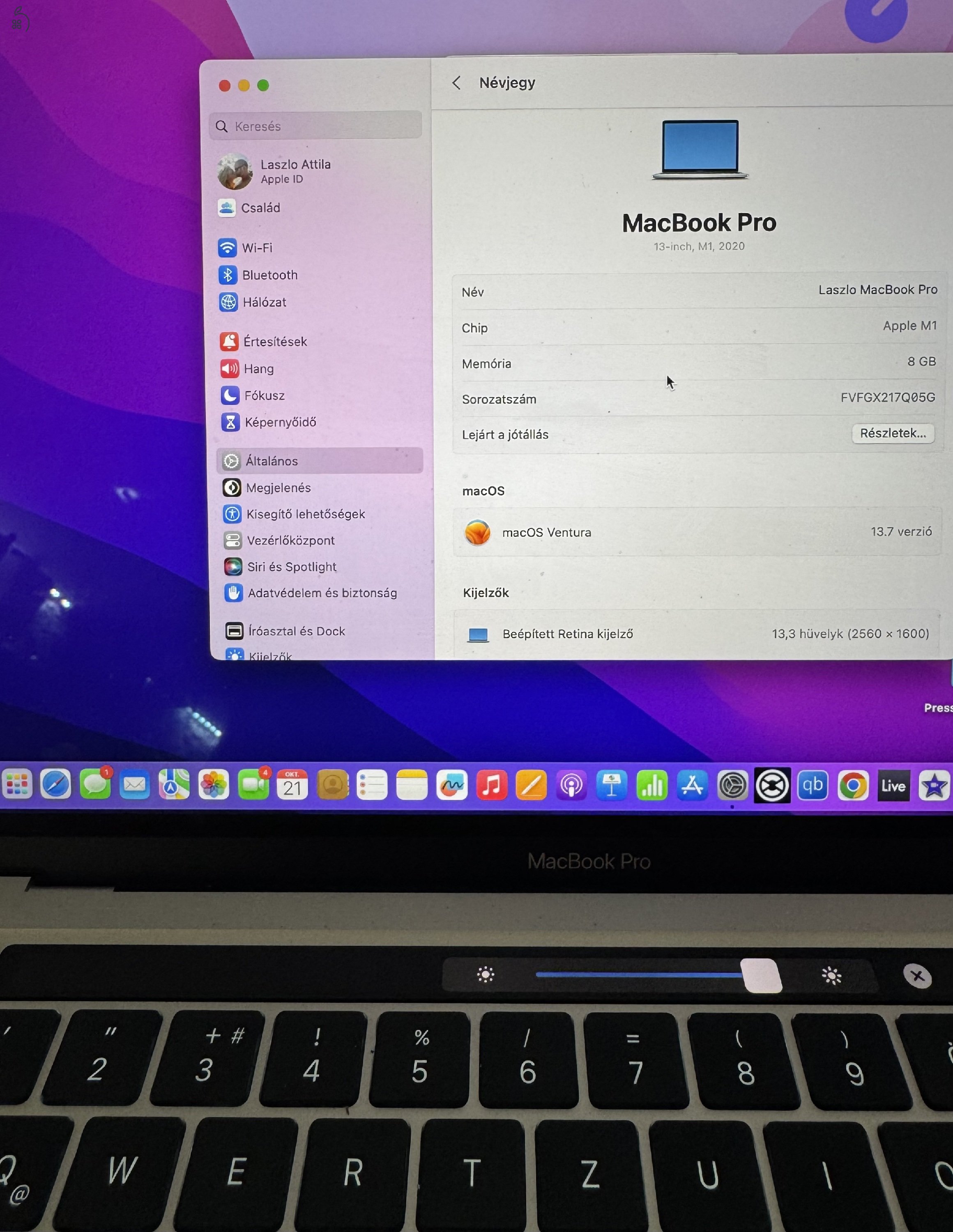 Macbook PRO M1 8gb /256