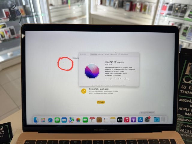 MacBook Air 2018 Használt/8GB/128ssd/1-3 hónap gar./Akku 84%/p3807