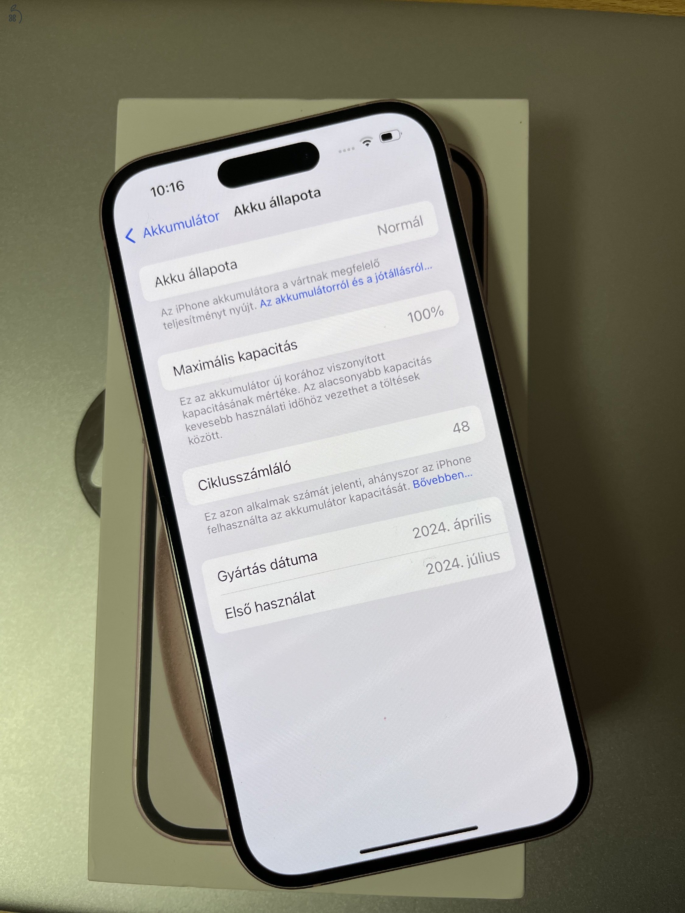 iPhone 15 128GB Makulátlan! Apple garancia! Akku 100%! 