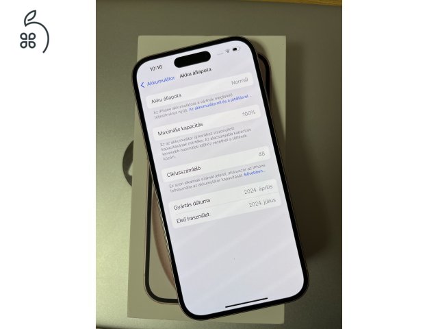 iPhone 15 128GB Makulátlan! Apple garancia! Akku 100%! 