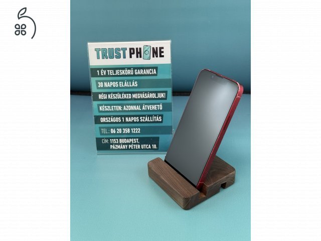 !! TrustPhone OUTLET !! Garanciális Apple Iphone 13 Mini Piros 128GB - 100% AKKSI - TRU8229