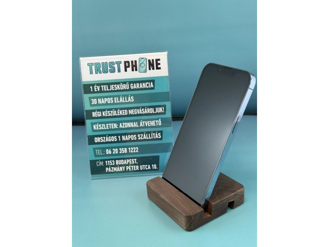 !! 1 ÉV GARANCIA !! iPhone 13 Pro Blue 128 GB – TRU8228 – 100% AKKU – ÚJ KIJELZŐ