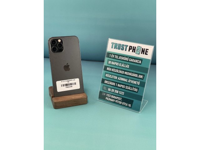 !! 1 ÉV GARANCIA !! iPhone 12 Pro Graphite 128 GB – TRU148 – 100% AKKU