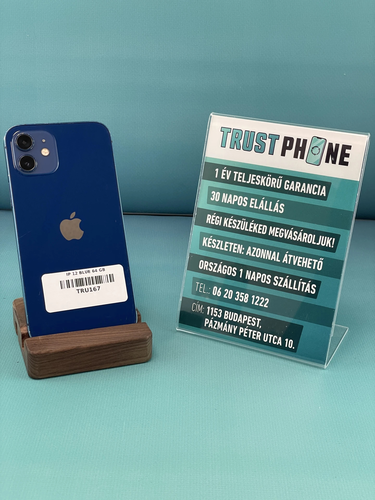 !! 1 ÉV GARANCIA !! iPhone 12 Blue 64 GB – TRU167 – 90% AKKU