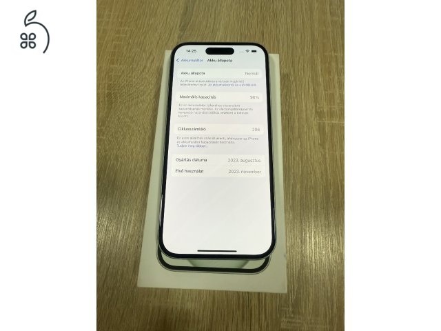 iPhone 15 256GB Zöld, gyárilag független, kifogástalan állapotban