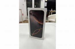 Új Bontatlan! iPhone 16 Pro Max 256GB Desert Titanium 27%Áfás számla! + Beszámítás