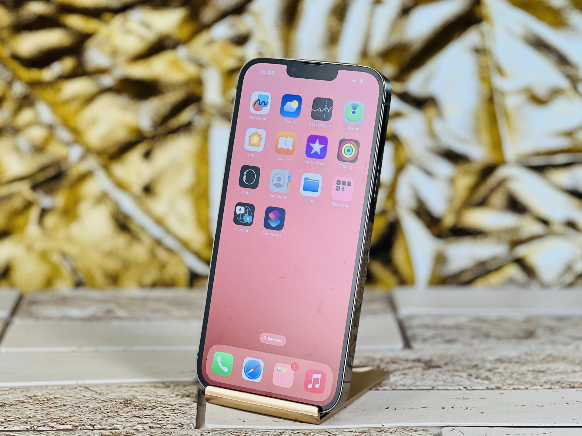 iPhone 13 Pro Max 128 GB Gold szép állapotú - 12 HÓ GARANCIA