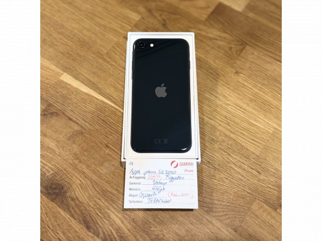 Apple iPhone SE 2020 - 64 GB - Fekete - Független - Akku 100% ( 18.)