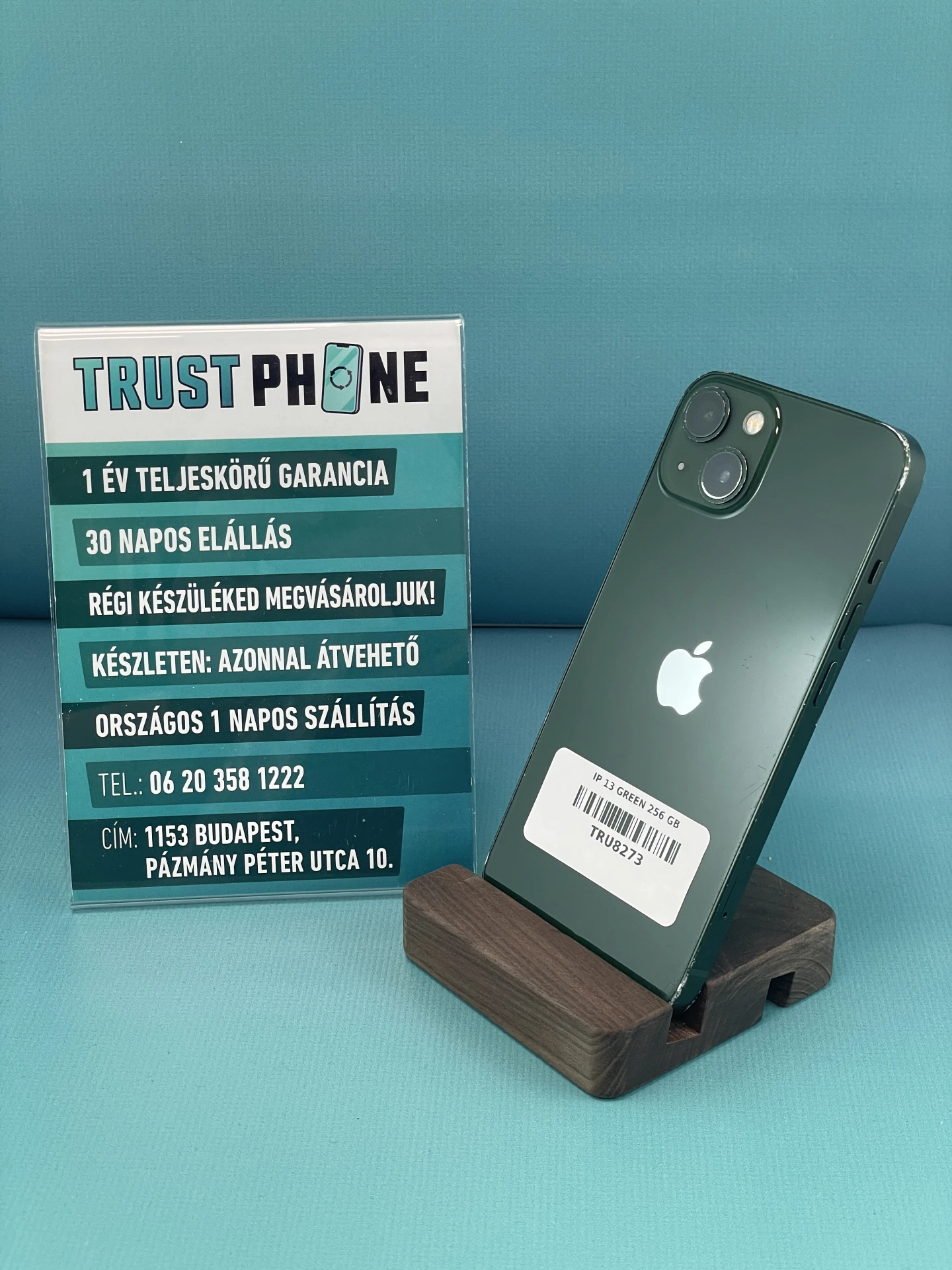 !! 1 ÉV GARANCIA !! iPhone 13 Green 256 GB – TRU8273 – 85% AKKU