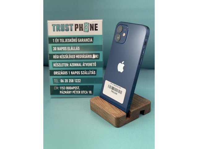 !! 1 ÉV GARANCIA !! ! KARÁCSONYI AKCIÓ ! iPhone 12 Blue 64 GB – TRU168 – 100% AKKU