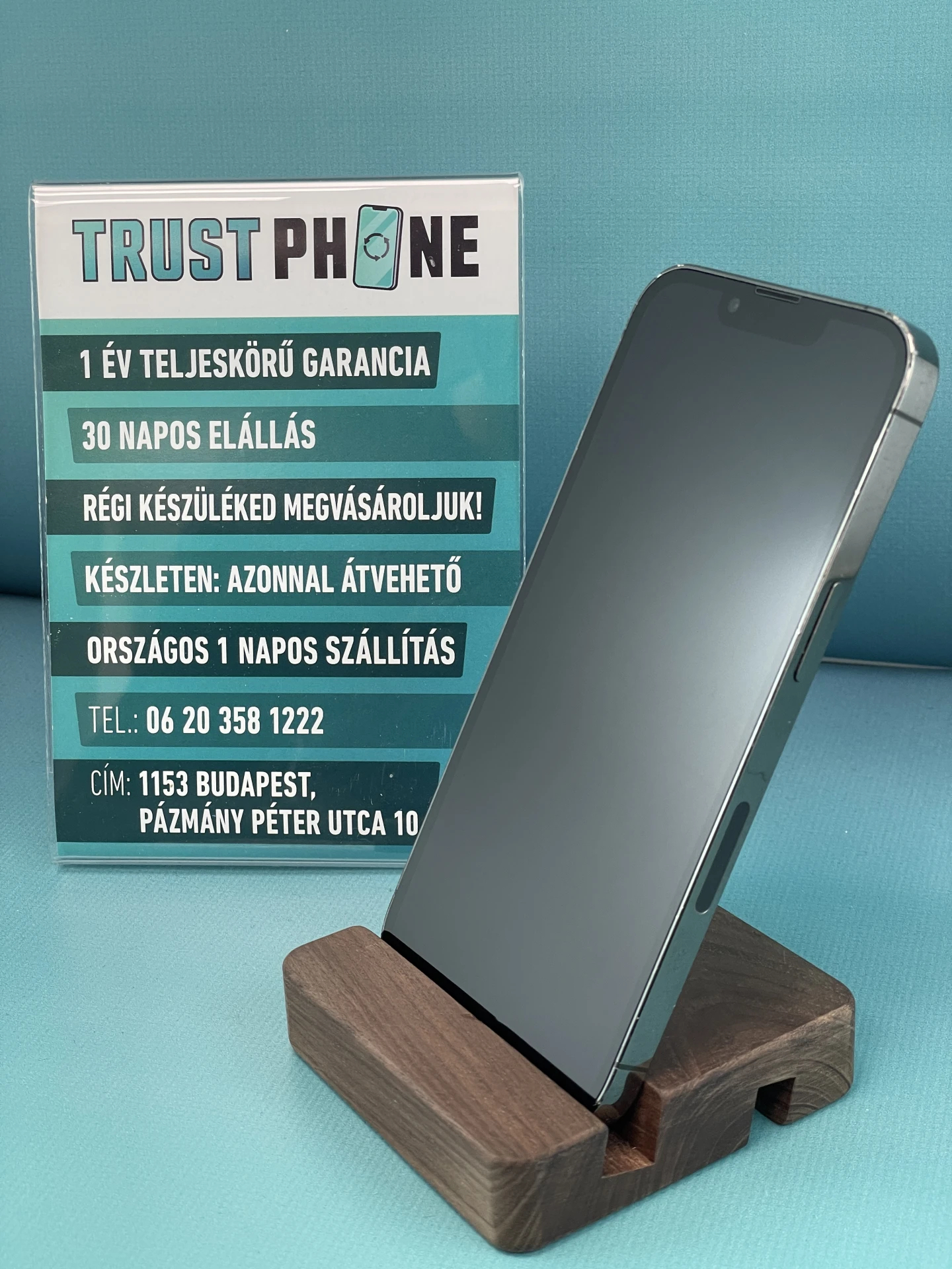 !! 1 ÉV GARANCIA !! iPhone 13 Pro Graphite 256 GB – TRU8187 – 100% AKKU