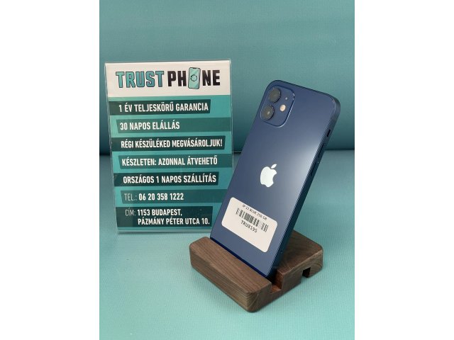 !! 1 ÉV GARANCIA !! iPhone 12 Blue 256 GB – TRU8195 – 100% AKKU