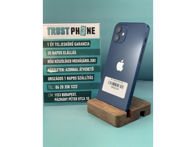 !! 1 ÉV GARANCIA !! iPhone 12 Blue 256 GB – TRU8197 – 100% AKKU