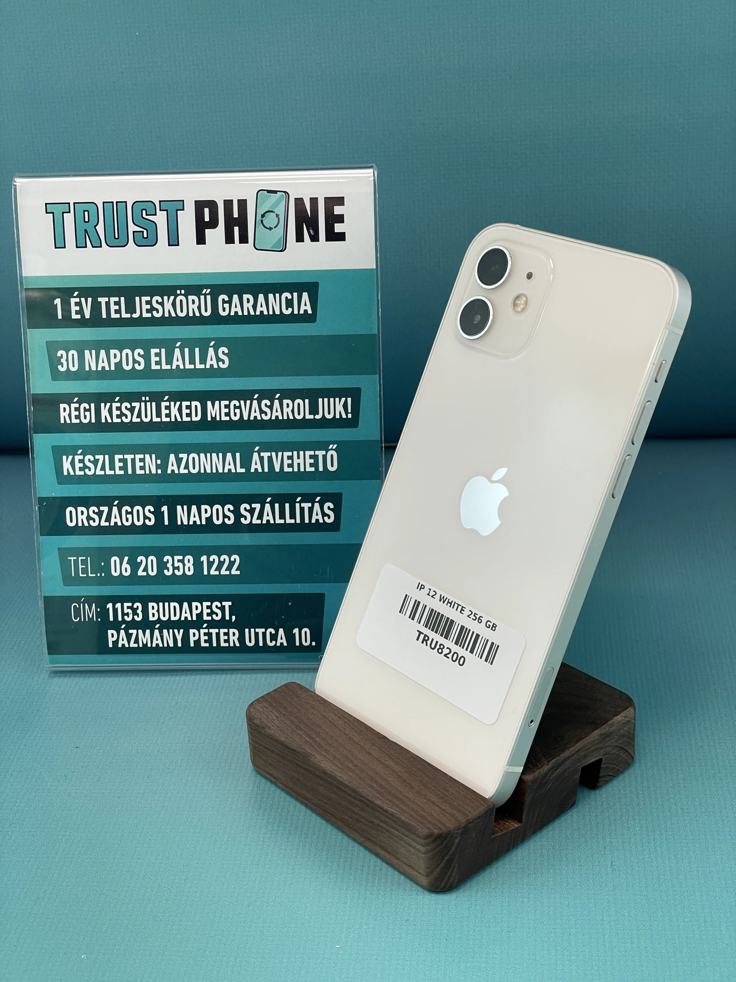 !! 1 ÉV GARANCIA !! iPhone 12 White 256 GB – TRU8200 – 94% AKKU