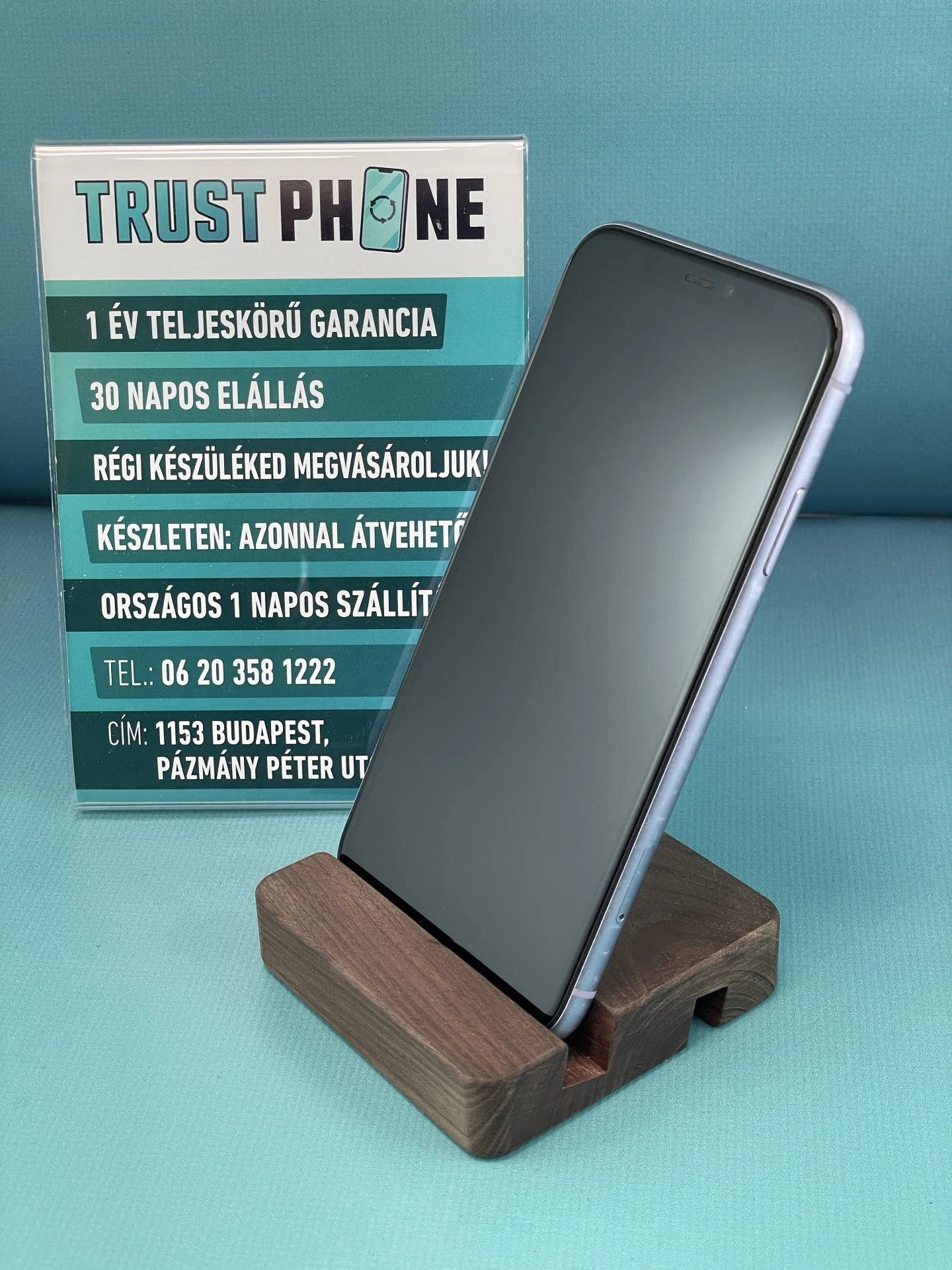 !! 1 ÉV GARANCIA !! iPhone 11 Purple 64 GB – TRU8219 – 100% AKKU