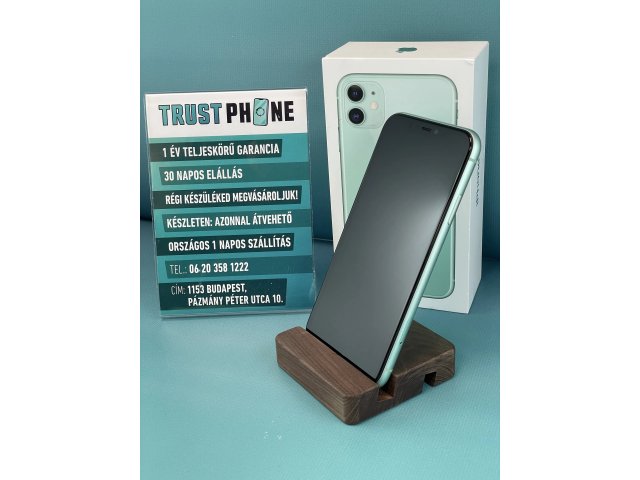 !! 1 ÉV GARANCIA !! iPhone 11 Green 64 GB – TRU8237 – 100% AKKU